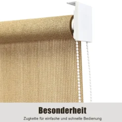 Abdunkelungsrollo Außenjalousie mit UV-Schutz Rolljalousie mit Sonnenschutz 121x181 cm Beige