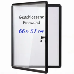 Abschließbarer Schaukasten Infokasten mit Magnetische und Beschreibbare Rückwand 60 x 45 cm