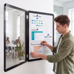 Abschließbarer Schaukasten Infokasten mit Magnetische und Beschreibbare Rückwand 60 x 45 cm