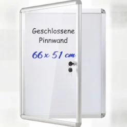Abschließbarer Schaukasten Infokasten mit Magnetische und Beschreibbare Rückwand 60 x 45 cm
