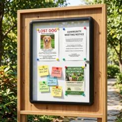 Abschließbarer Schaukasten Infokasten mit Magnetische und Beschreibbare Rückwand 60 x 45 cm