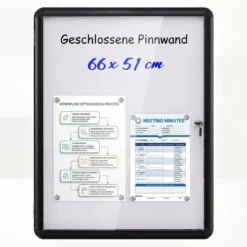 Abschließbarer Schaukasten Infokasten mit Magnetische und Beschreibbare Rückwand 60 x 45 cm