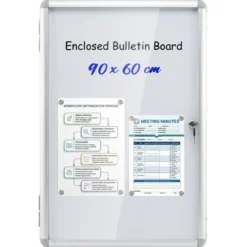 Abschließbarer Schaukasten Infokasten mit Magnetische und Beschreibbare Rückwand 84 x 54 cm