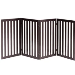 Absperrgitter Hunde 89cm Hoch 4 Paneelen Schutzgitter Holz Klappbar Braun