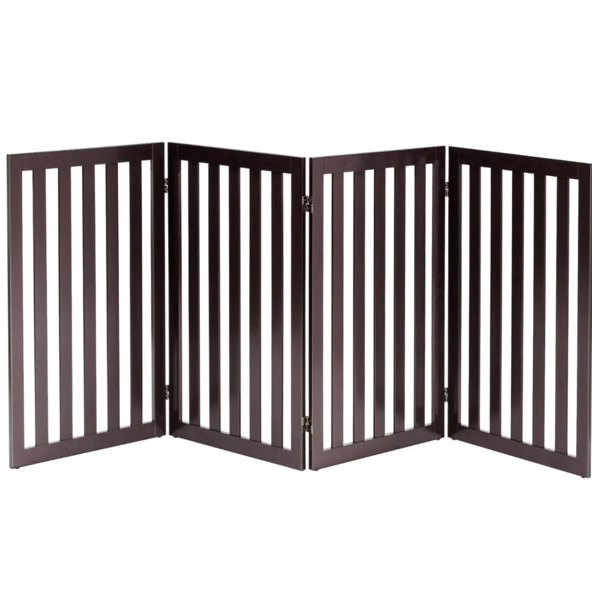 Absperrgitter Hunde 89cm Hoch 4 Paneelen Schutzgitter Holz Klappbar Braun