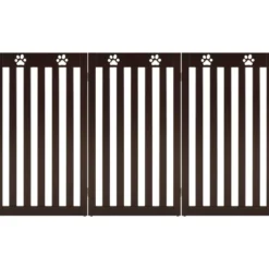 Absperrgitter Hunde 89cm Hoch Schutzgitter Holz Klappbar Türschutzgitter Braun