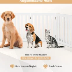 Absperrgitter Hunde 60cm Hoch Schutzgitter Holz klappbar 3 Paneelen Weiß