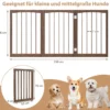 Absperrgitter Hunde 3-teilig Schutzgitter Holz Treppengitter 76cm Hoch Hundeabsperrgitter klappbar Braun