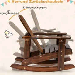 Adirondack-Schaukelstuhl für Kinder Gartensessel aus Holz 50,5 x 69 x 60 cm Braun