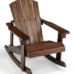 Adirondack-Schaukelstuhl für Kinder Gartensessel aus Holz 50,5 x 69 x 60 cm Braun
