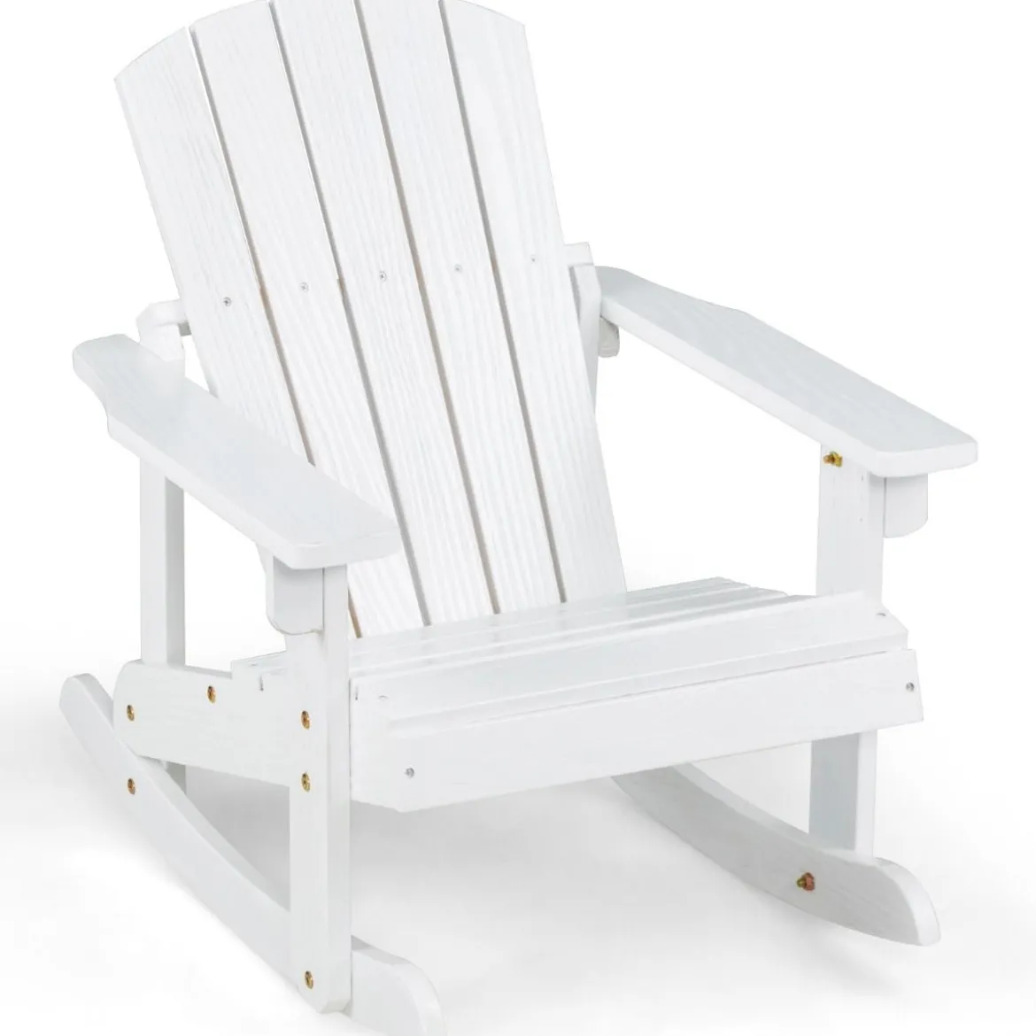 Adirondack-Schaukelstuhl für Kinder Gartensessel aus Holz 50,5 x 69 x 60 cm Weiß