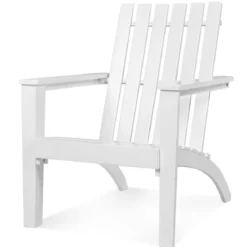 Adirondack Stuhl Adirondack Chair aus Akazienholz Gartensessel bis 160 kg Weiß/Grau/Natur