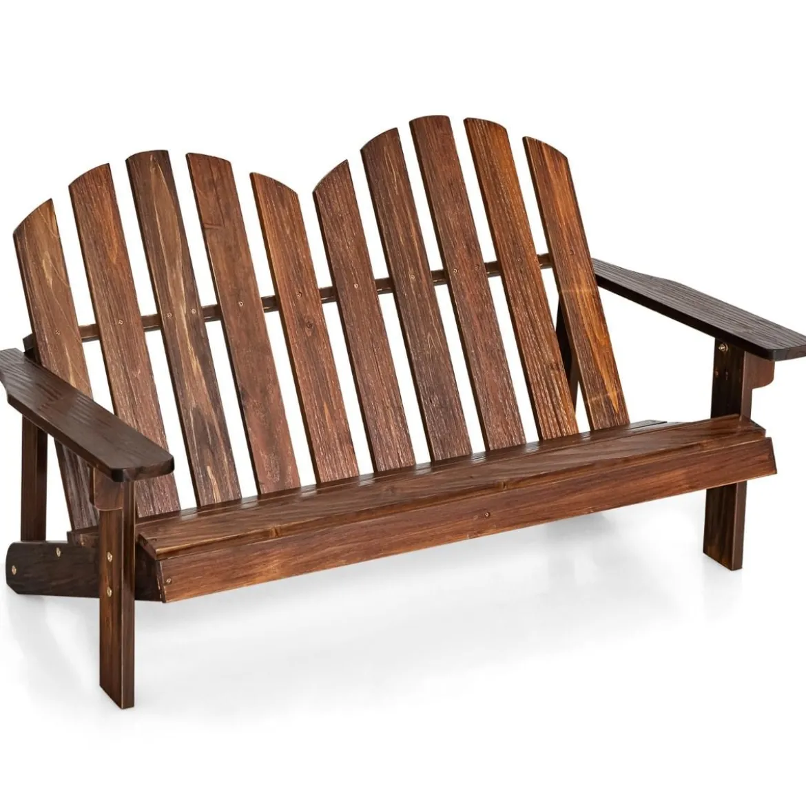 Adirondack-Stuhl für Kinder 2-Sitzer Adirondack Chair aus Holz Braun 99 x 51 x 56,5 cm