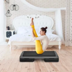Aerobic Steppbrett Fitness Stepper Stepbench höhenverstellbar Stepper Board Grau