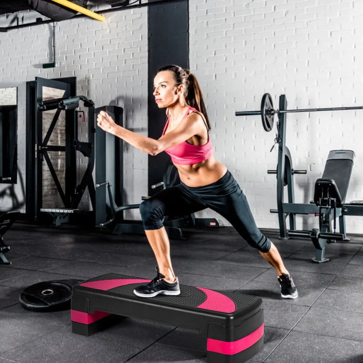 Aerobic Stepper Höhenverstellbarer Steppbr mit 3 Stufen Stepper 250kg belastbar