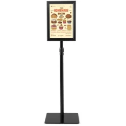 A4 Infoständer 2er-Pack stehender präsentationsständer mit beschwertem Sockel Robuster Metallrahmen Schwarz