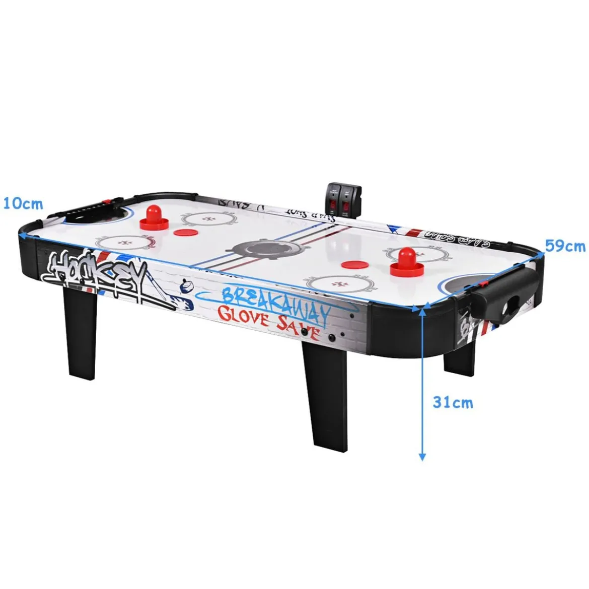 Air-Hockey-Set 42 Zoll Mini-Tisch für Air Hockey mit Elektronischem LED-Punktezähler