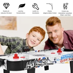 Air-Hockey-Set 42 Zoll Mini-Tisch für Air Hockey mit Elektronischem LED-Punktezähler