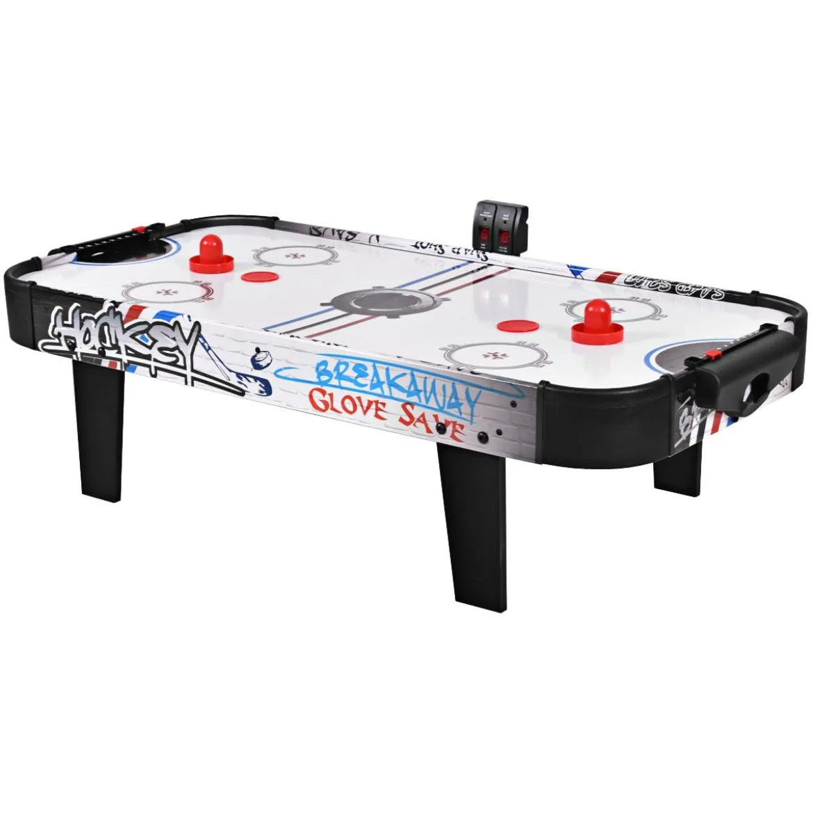 Air-Hockey-Set 42 Zoll Mini-Tisch für Air Hockey mit Elektronischem LED-Punktezähler
