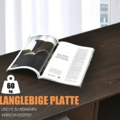 Aktenschrank mit 3 Schubladen Mobiler Büroschrank auf Rädern 81 x 41 x 66 cm Braun