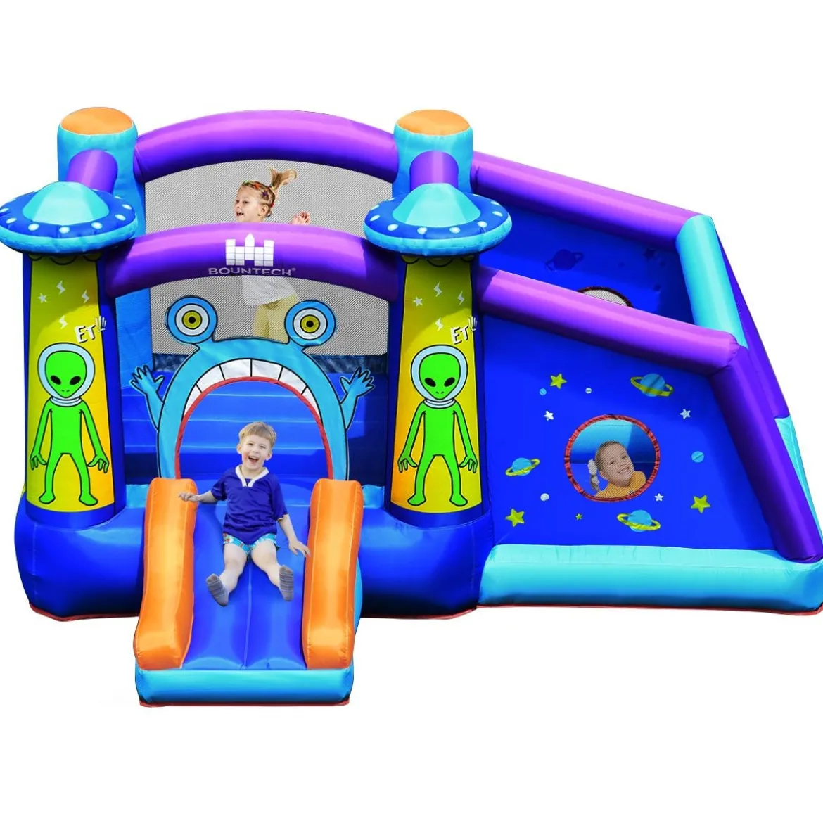 Alien Hüpfburg aufblasbar Springburg Hüpfschloss Rutsche Spielburg 331x258x178cm