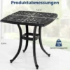Aluminiumguss Beistelltisch mit Schirmloch & Verstellbaren Fußpolstern Wetterfester Balkontisch