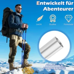 Alu Trekkingstöcke mit EVA- & Naturkork-Griffen Ausziehbares WanderstöckeWalking Stöcke Blau