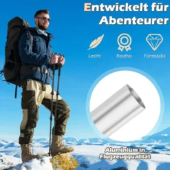 Alu Trekkingstöcke mit EVA- & Naturkork-Griffen Ausziehbares WanderstöckeWalking Stöcke Schwarz