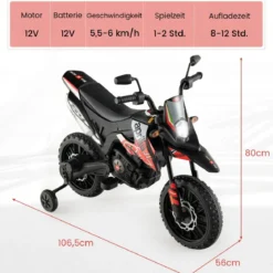 Aprilia Elektro Kindermotorrad mit Stützrädern & Musik & Scheinwerfer 12V Kinder Motorrad