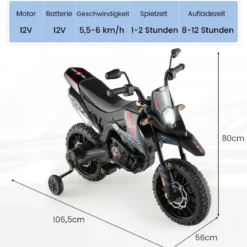 Aprilia Elektro Kindermotorrad mit Stützrädern & Musik & Scheinwerfer 12V Kinder Motorrad