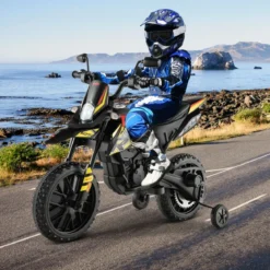 Aprilia Elektro Kindermotorrad mit Stützrädern & Musik & Scheinwerfer 12V Kinder Motorrad