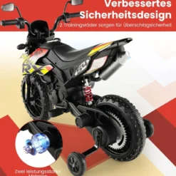 Aprilia Elektro Kindermotorrad mit Stützrädern & Musik & Scheinwerfer 12V Kinder Motorrad