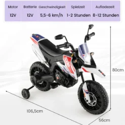 Aprilia Elektro Kindermotorrad mit Stützrädern & Musik & Scheinwerfer 12V Kinder Motorrad
