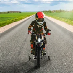 Aprilia Elektro Kindermotorrad mit Stützrädern & Musik & Scheinwerfer 12V Kinder Motorrad