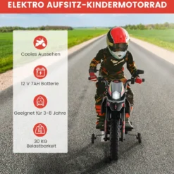 Aprilia Elektro Kindermotorrad mit Stützrädern & Musik & Scheinwerfer 12V Kinder Motorrad