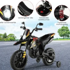 Aprilia Elektro Kindermotorrad mit Stützrädern & Musik & Scheinwerfer 12V Kinder Motorrad
