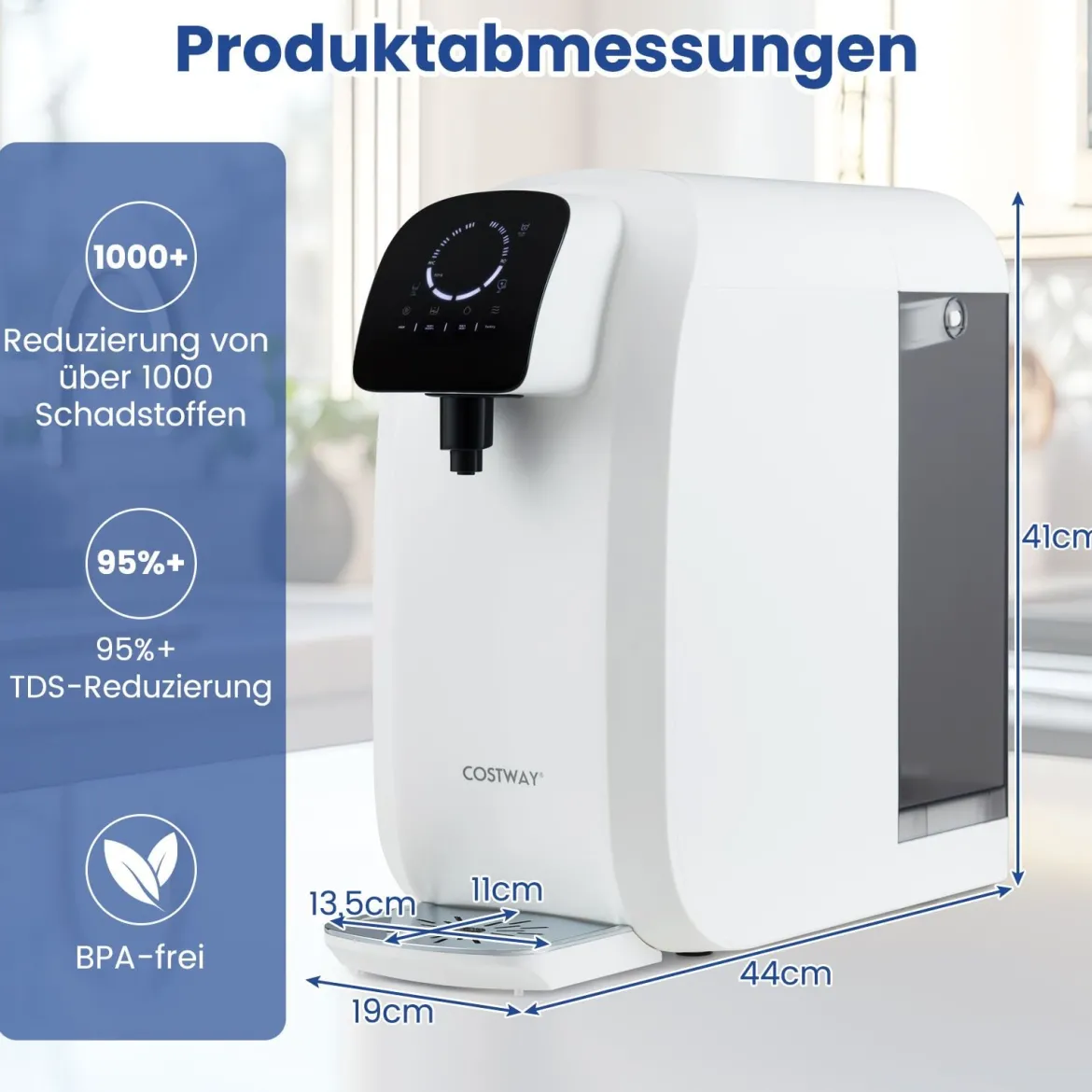 Arbeitsplatte Wasserfilter 5-stufiges RO+PPC Wasserfiltrationssystem mit UV-Licht Umkehrosmoseanlage