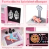 Arztpraxis-Spielset Holz-Medizinisches Zentrum mit Tafel Tierwaage Wasserhahn für Kinder ab 3 Jahren Rosa