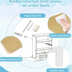 Arztpraxis-Spielset Holz-Medizinisches Zentrum mit Tafel Tierwaage Wasserhahn für Kinder ab 3 Jahren Weiß