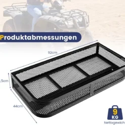 ATV-Frontladekorb Frontgepäckkorb Gepäckträgerkorb Aufbewahrungskorb 92 x 44 x 16,5 cm