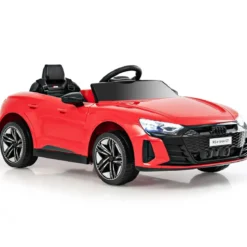 Audi RS Kinder Elektroauto mit 2,4 G Fernbedienung mit Musik und Scheinwerfer Rot