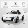 Audi RS Kinder Elektroauto mit 2,4 G Fernbedienung mit Musik und Scheinwerfer Weiß