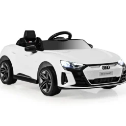 Audi RS Kinder Elektroauto mit 2,4 G Fernbedienung mit Musik und Scheinwerfer Weiß