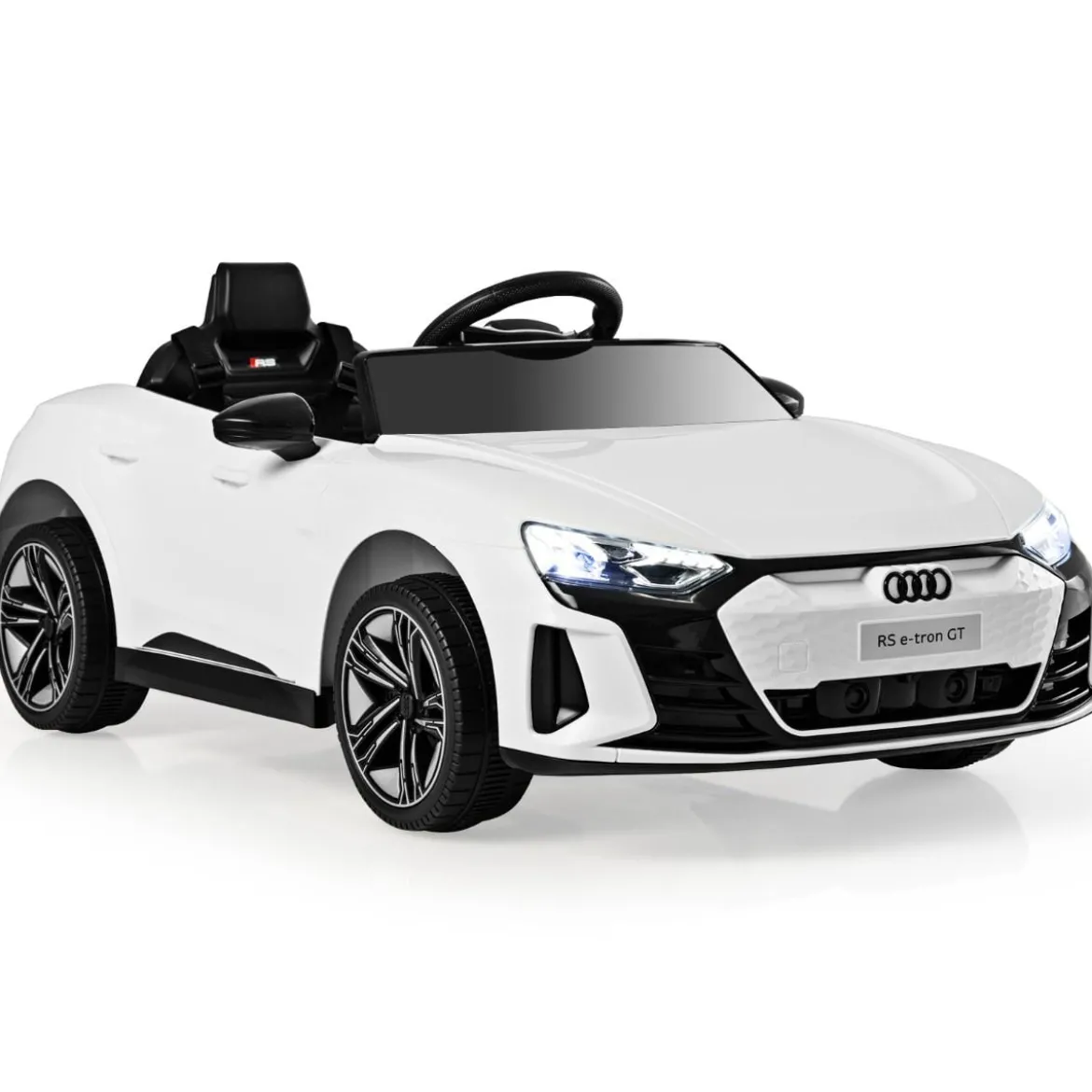 Audi RS Kinder Elektroauto mit 2,4 G Fernbedienung mit Musik und Scheinwerfer Weiß