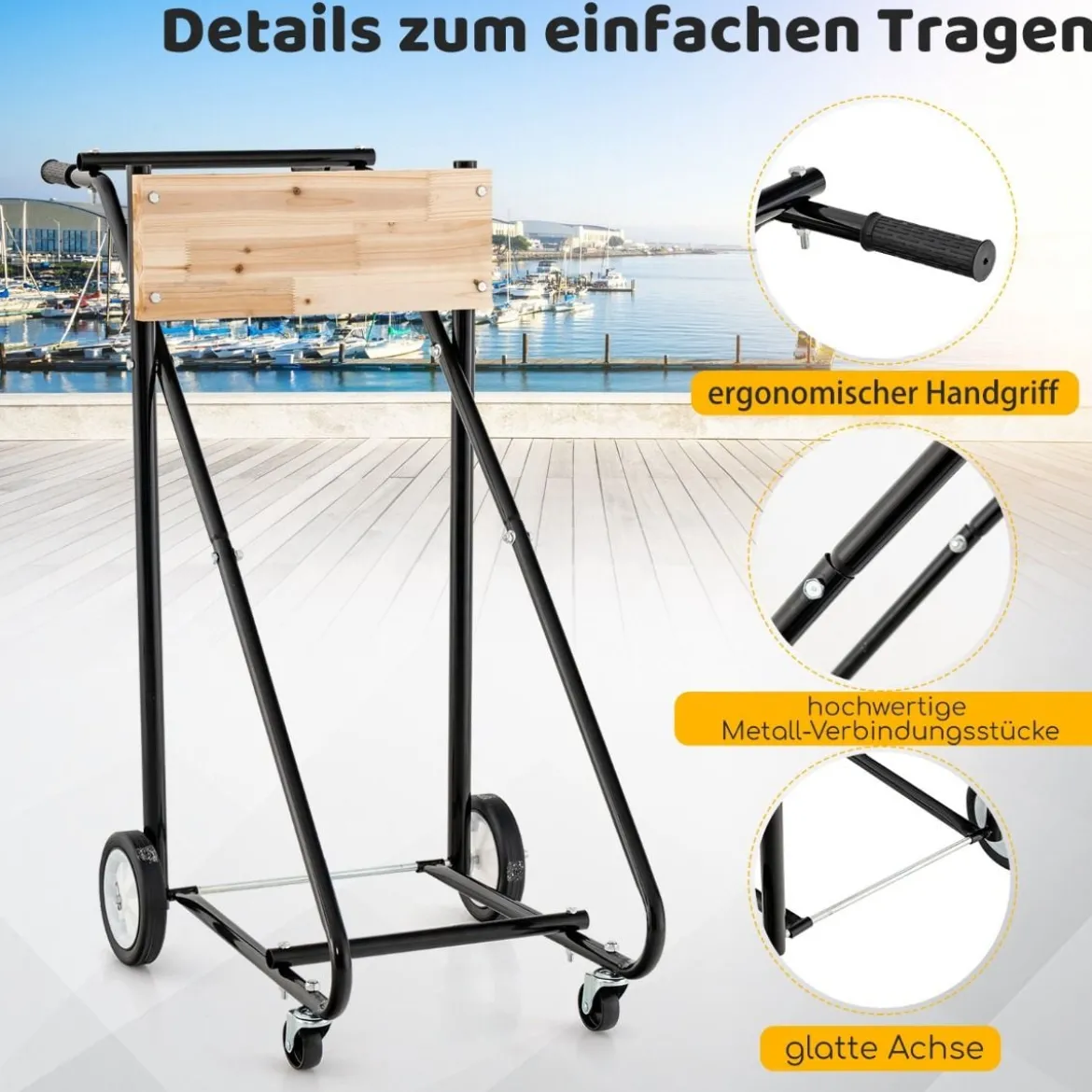Außenborder Ständer auf Rädern mit 150 KG Tragfähigkeit Robuster Motor Transportwagen