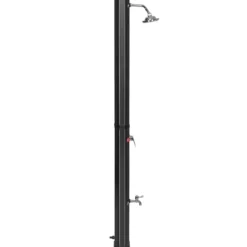 Außendusche 35 L Garten Solardusche Pooldusche mit zwei Wasserhähne 220 cm Schwarz kein Stromanschluss