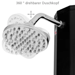 Außendusche 35 L Garten Solardusche Pooldusche mit zwei Wasserhähne 220 cm Schwarz kein Stromanschluss