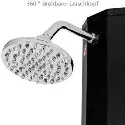 Außendusche 35 L Garten Solardusche Pooldusche mit zwei Wasserhähne 220 cm Schwarz kein Stromanschluss