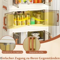Aufbewahrungsbox mit Deckel & Rollen & Transparenten Türen Faltbare Stapelboxen Kunststoffbox