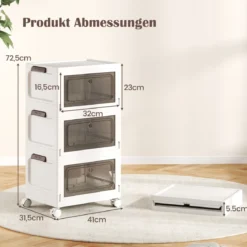 Aufbewahrungsbox mit Deckel faltbar Boxen Aufbewahrung 3er Set Kunststoffbox stapelbar Weiß (75 L)